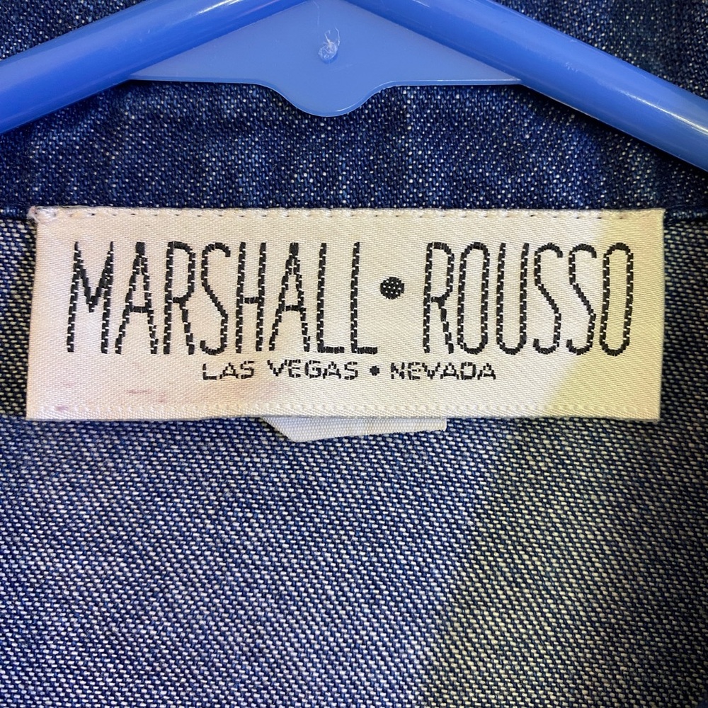 Marshall Rousso Vintage Button Down Denim Shacket Rhinestone Studded SMALL - Picture 12 of 15